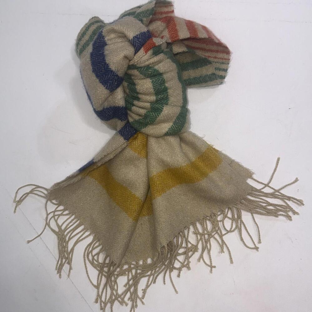 BDG Multicolor Striped Boho Gypsy Traveler Fringe Scarf - Picture 3 of 10